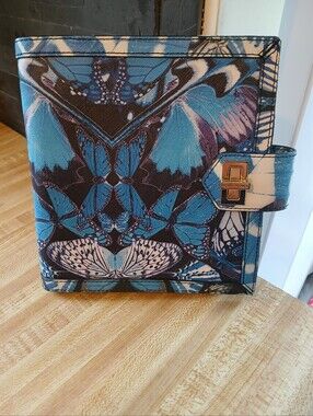 Henri Bendel NWOT Blue Butterfly Turnlock Wallet/Jewelry Organizer STUNNING